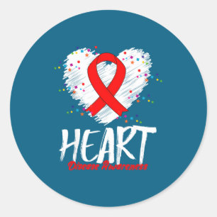Heart Disease Awareness Classic Round Sticker