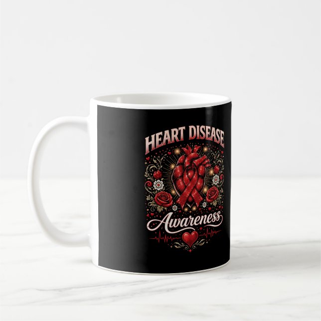 Heart Disease Awareness Coffee Mug (Left)