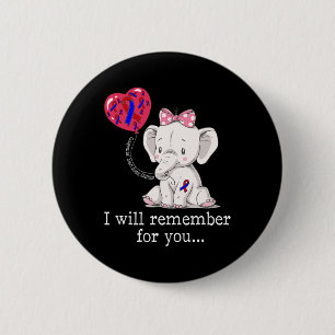 Heart Disease Awareness Elephant  6 Cm Round Badge