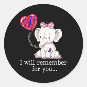 Heart Disease Awareness Elephant  Classic Round Sticker