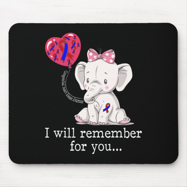 Heart Disease Awareness Elephant  Mouse Pad (Front)