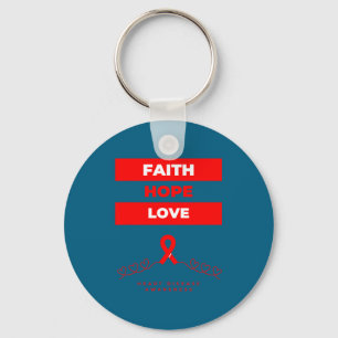 Heart Disease Awareness Faith Hope Love Design  Key Ring