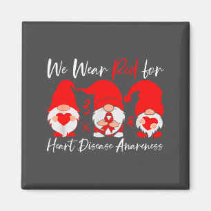 Heart Disease Awareness Gnome Magnet