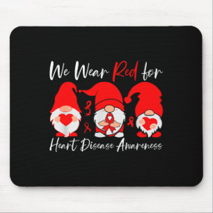 Heart Disease Awareness Gnome  Mouse Pad