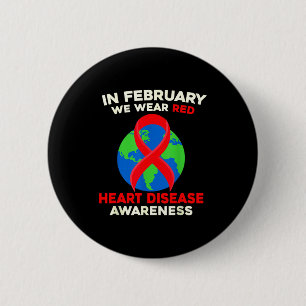 Heart Disease Awareness Go Red In February Health 6 Cm Round Badge