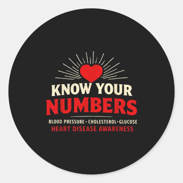 Heart Disease Awareness Go Red In February Health  Classic Round Sticker (Front)