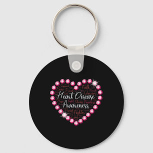 Heart Disease Awareness Health Month Support Love Key Ring