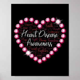 Heart Disease Awareness Health Month Support Love Poster