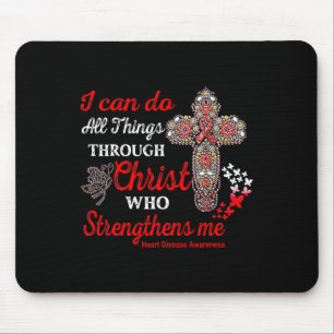 Heart Disease Awareness Heart Disease Warrior Chri Mouse Pad