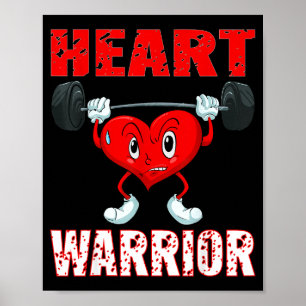Heart Disease Awareness Heart Warrior Wear Red Hea Poster