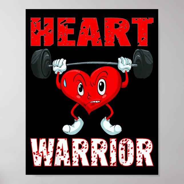 Heart Disease Awareness Heart Warrior Wear Red Hea Poster (Front)