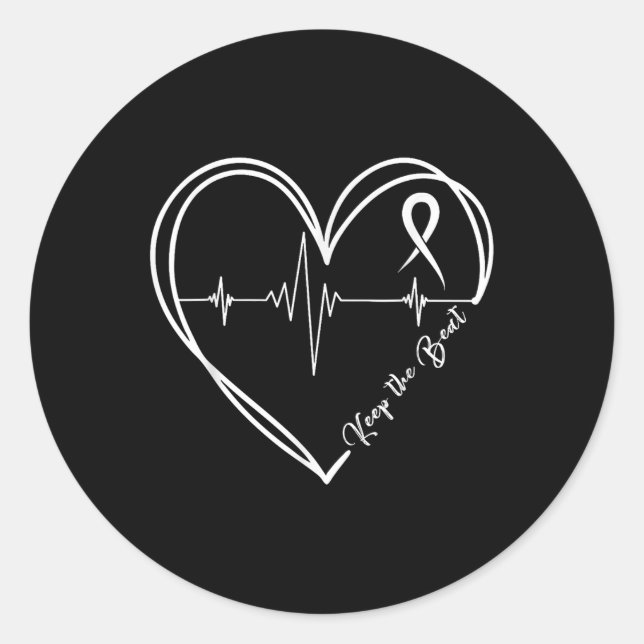 Heart Disease Awareness Heartbeat Chd Wear Red Hea Classic Round Sticker (Front)