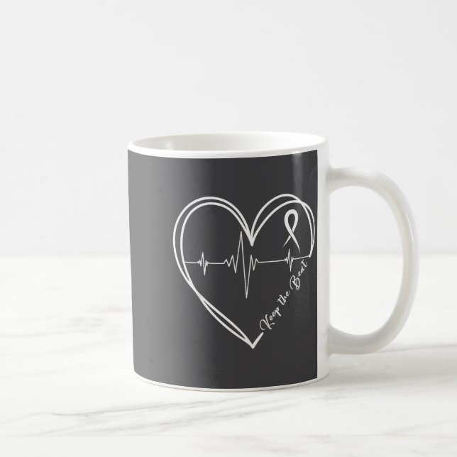 Heart Disease Awareness Heartbeat Chd Wear Red Hea Coffee Mug (Right)