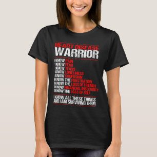 Heart Disease Awareness I know Pain Red Ribbon T-Shirt