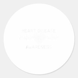 Heart Disease Awareness In February We Wear Red Go Classic Round Sticker