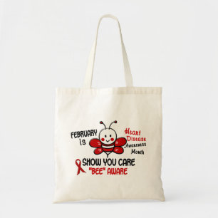 Heart Disease Awareness Month Bee 1.1 Tote Bag