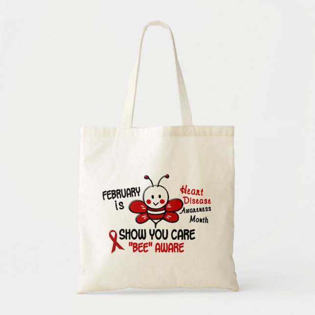 Heart Disease Awareness Month Bee 1.1 Tote Bag (Front)