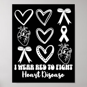 Heart Disease Awareness Month For Women Red Heart Poster