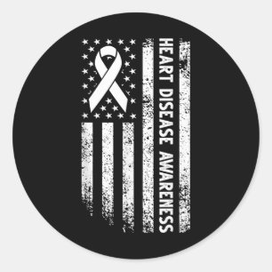 Heart Disease Awareness Month Heart Warrior Chd Us Classic Round Sticker