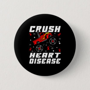 Heart Disease Awareness Month Kids Boys Girls Supp 6 Cm Round Badge
