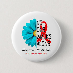 Heart Disease Awareness Month Ribbon Gifts 6 Cm Round Badge