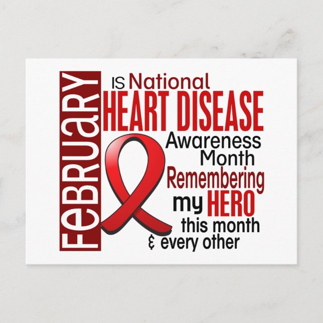 Heart Disease Awareness Month Ribbon I2.2 Postcard (Front)