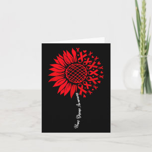 Heart Disease Awareness Month Sunflower For Women Card