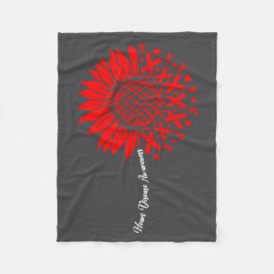 Heart Disease Awareness Month Sunflower For Women Fleece Blanket