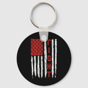Heart Disease Awareness Month Vintage American Fla Key Ring