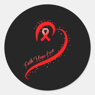Heart Disease Awareness Month Wear Red For Chd Sur Classic Round Sticker