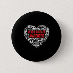 Heart Disease Awareness Month Wear Red Love Heart 6 Cm Round Badge