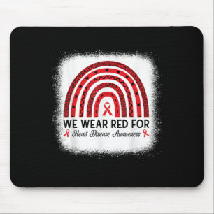 Heart Disease Awareness Rainbow Go Red Heart  Mouse Pad
