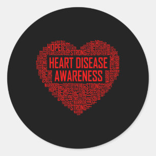 Heart Disease Awareness Red Heart Gift February We Classic Round Sticker