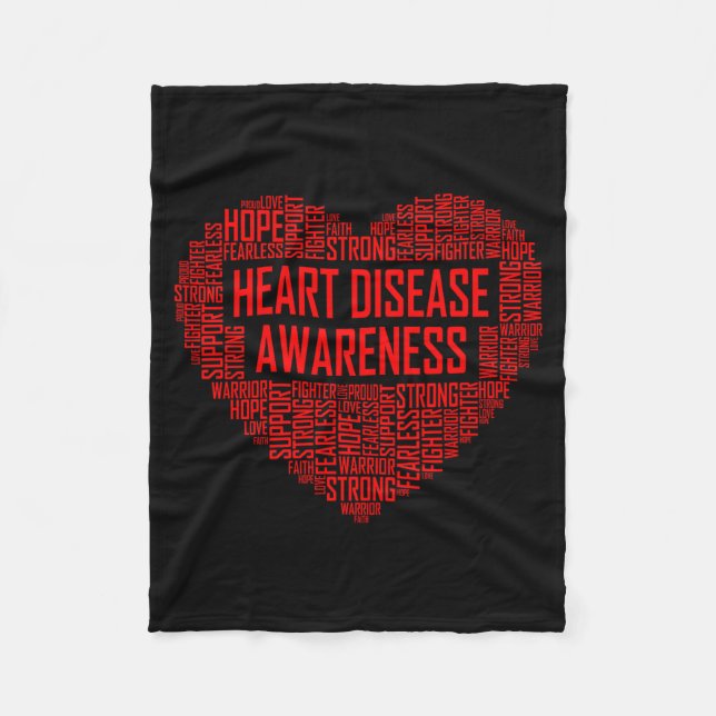 Heart Disease Awareness Red Heart Gift February We Fleece Blanket (Front)
