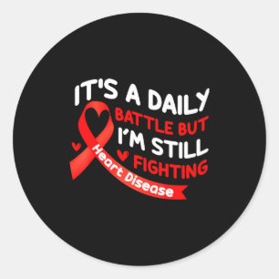 Heart Disease Awareness Red Heart Health Month Classic Round Sticker