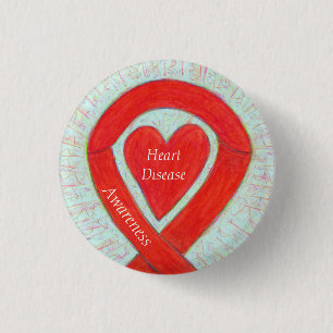 Heart Disease Awareness Red Heart Ribbon Pin