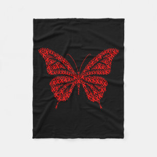 Heart Disease Awareness Red Ribbon &amp; Heart Hea Fleece Blanket