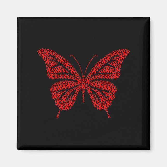 Heart Disease Awareness Red Ribbon &amp; Heart Hea Magnet (Front)