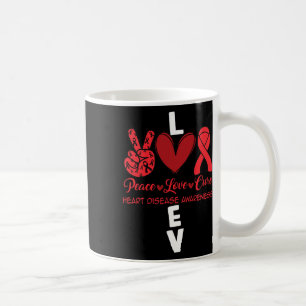Heart Disease Awareness Red Ribbon Heart Attack Su Coffee Mug