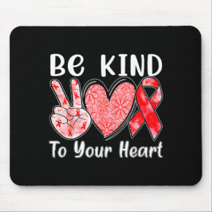 Heart Disease Awareness Red Ribbon Heart Health Mo Mouse Pad