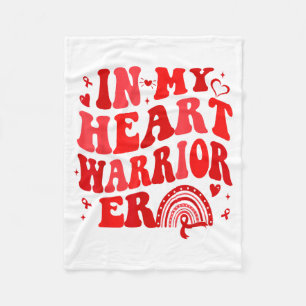 Heart Disease Awareness Retro In My Heart Warrior Fleece Blanket