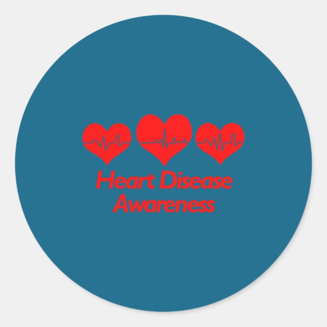 Heart Disease Awareness Shirt - Heart Health  Classic Round Sticker (Front)
