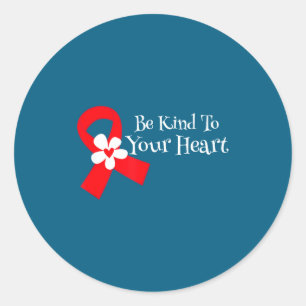 Heart Disease Awareness Shirt Heart Health Month Classic Round Sticker