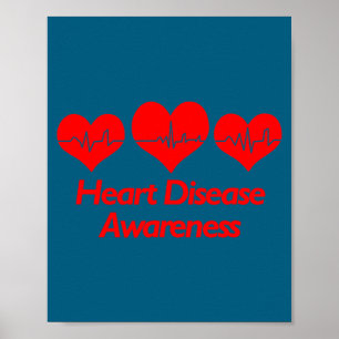 Heart Disease Awareness Shirt - Heart Health  Poster