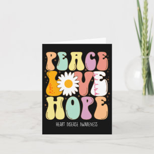 Heart Disease Awareness Shirt Peace Love Hope Hear Card