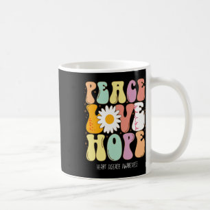 Heart Disease Awareness Shirt Peace Love Hope Hear Coffee Mug