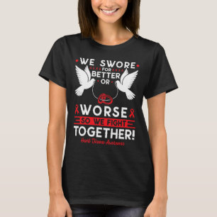 Heart Disease Awareness Spouse Husnd Wife Support T-Shirt