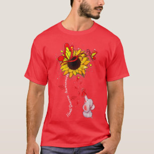 Heart Disease Awareness Sunflower Elephant Men Wom T-Shirt