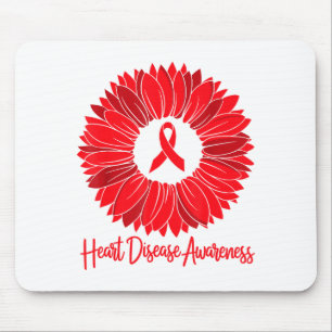Heart Disease Awareness Sunflower Go Red Women Hea Mouse Pad