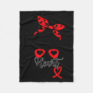 Heart Disease Awareness Supporting Heart Disease W Fleece Blanket